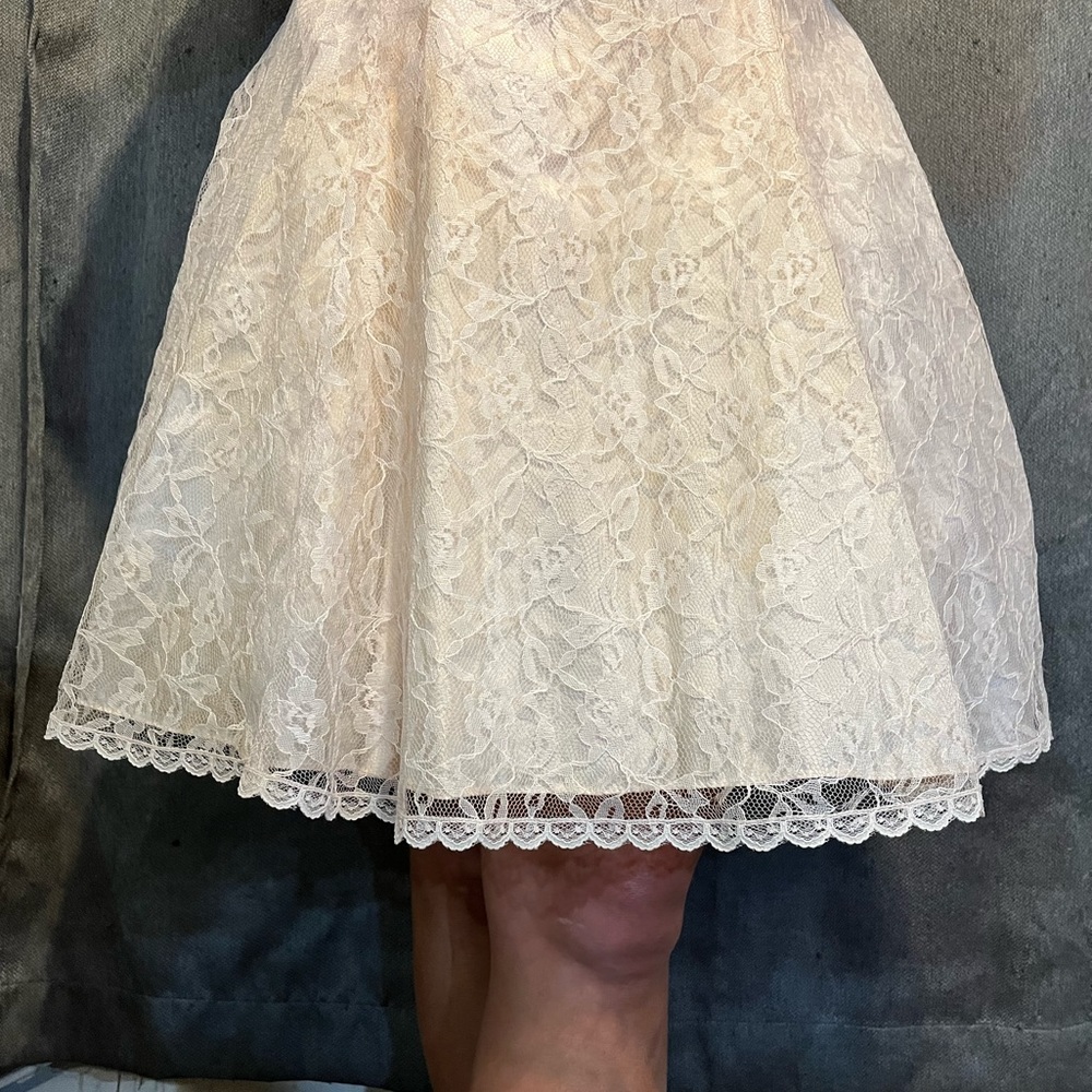 Baby Pink Vintage Lace Halter Dress - Picture 6 of 15